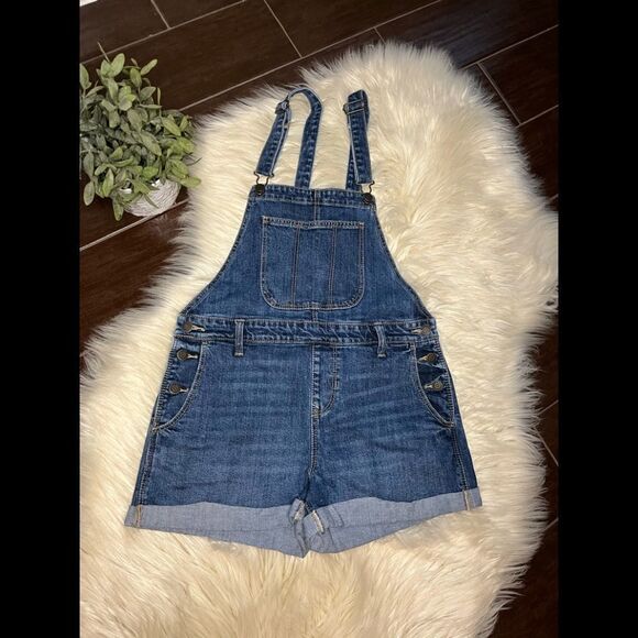 Old Navy denim shortalls sz small - Picture 1 of 6